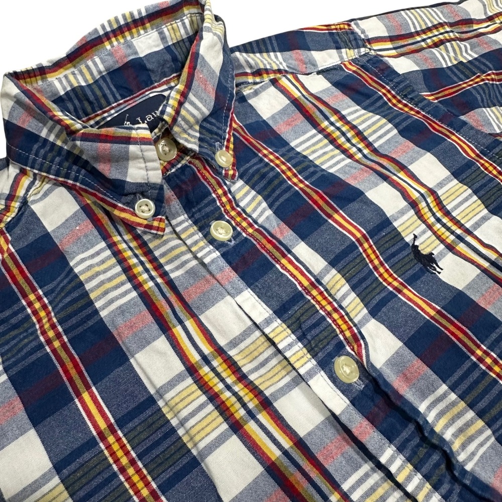 Ralph Lauren‎ Plaid Short Sleeve Button Down Shirt Size 5 Kids